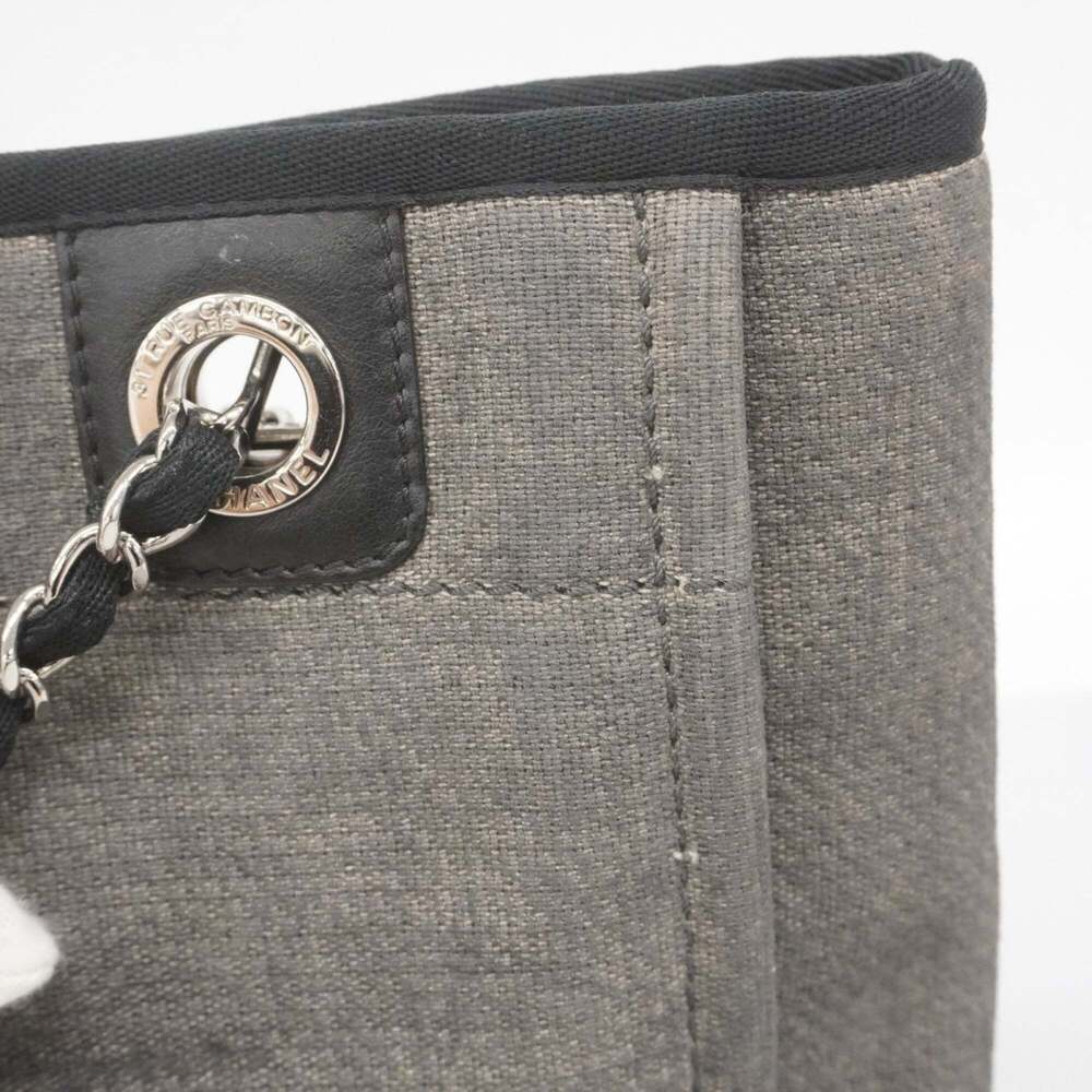 CHANEL Black Canvas Deauville Tote Bag - Picture 12 of 16